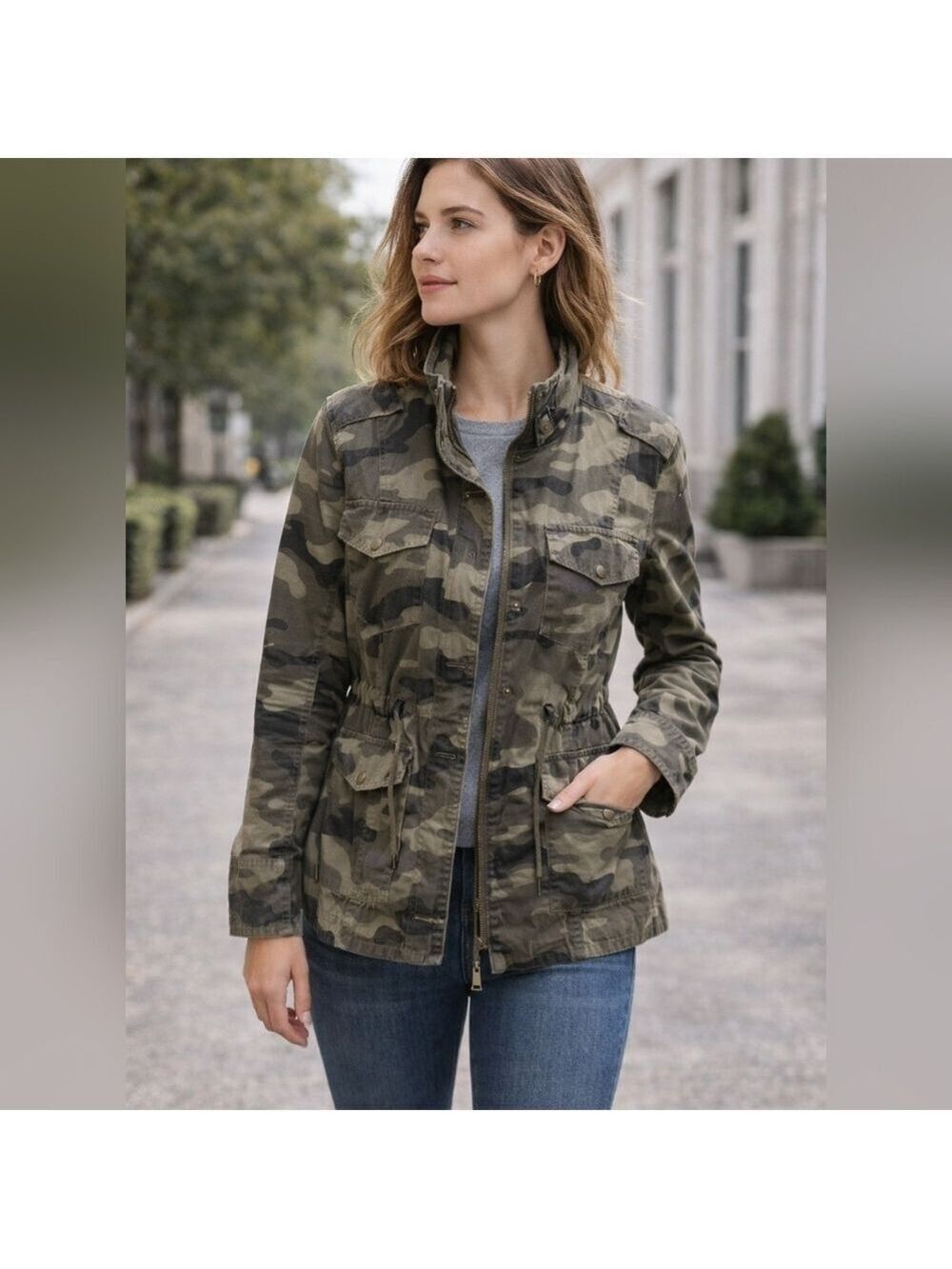 Womenโs Camo Utility Jacket โ Endless Love โ Medium โ 100% Cotton โ Lightweight